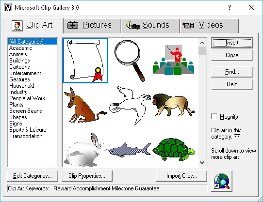 Microsoft Windows Clip Art Gallery Kkxam